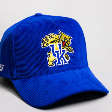 Kentucky Wildcats Corduroy Hat Royal Blue Wildcat Logo Snapback All-Corduroy - Front Detail