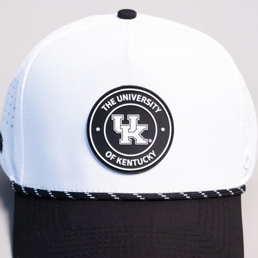 Kentucky Wildcats Hat White & Black Tee Box Performance Rope Snapback - Front Detail