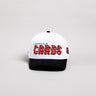 Louisville Cardinals Hat White & Black Corduroy Stadium Pulse Snapback - Front Panel