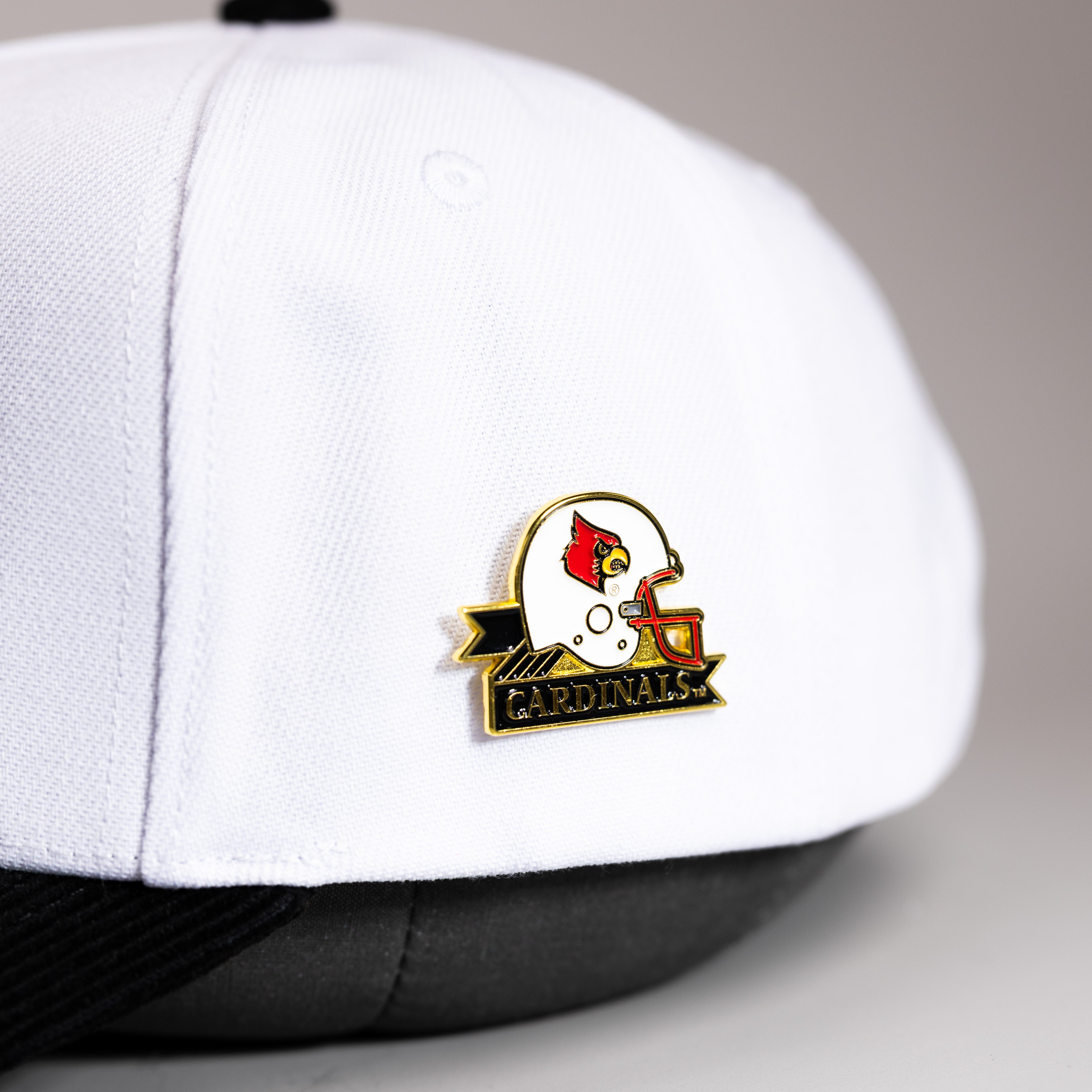 Louisville Cardinals Helmet Pin Officially Licensed Collectible - On Hat Detail