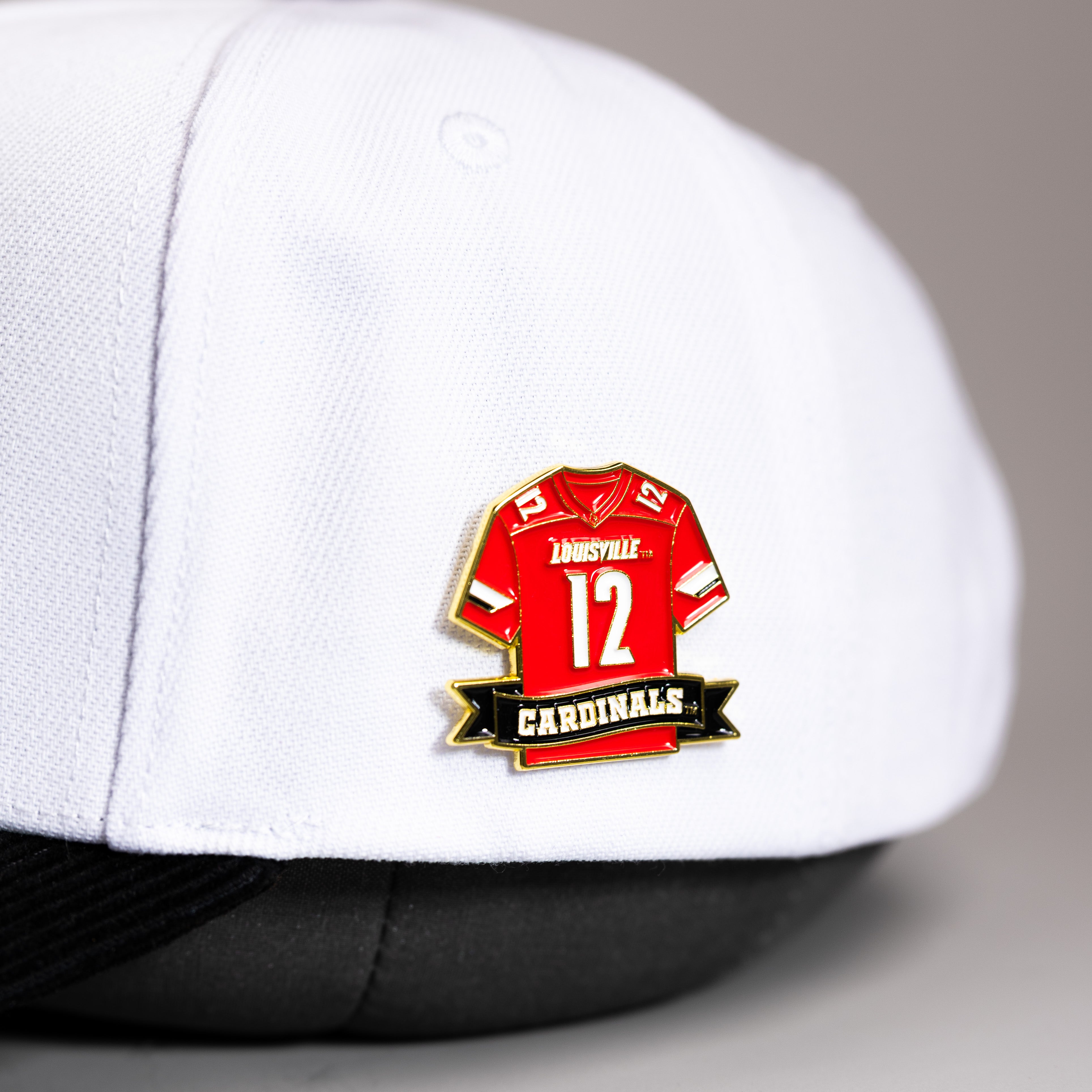 Louisville Cardinals Jersey Pin Officially Licensed Collectible - On Hat Detail