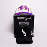 LSU Tigers 2 Hat Bundle White Purple & Black - Front Panel