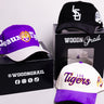 LSU Tigers 3 Hat Bundle Purple Black & Cream - Front Panel