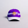 LSU Tigers Geaux Hat Purple White Brim Tiger Logo Snapback College LSU - Front Panel