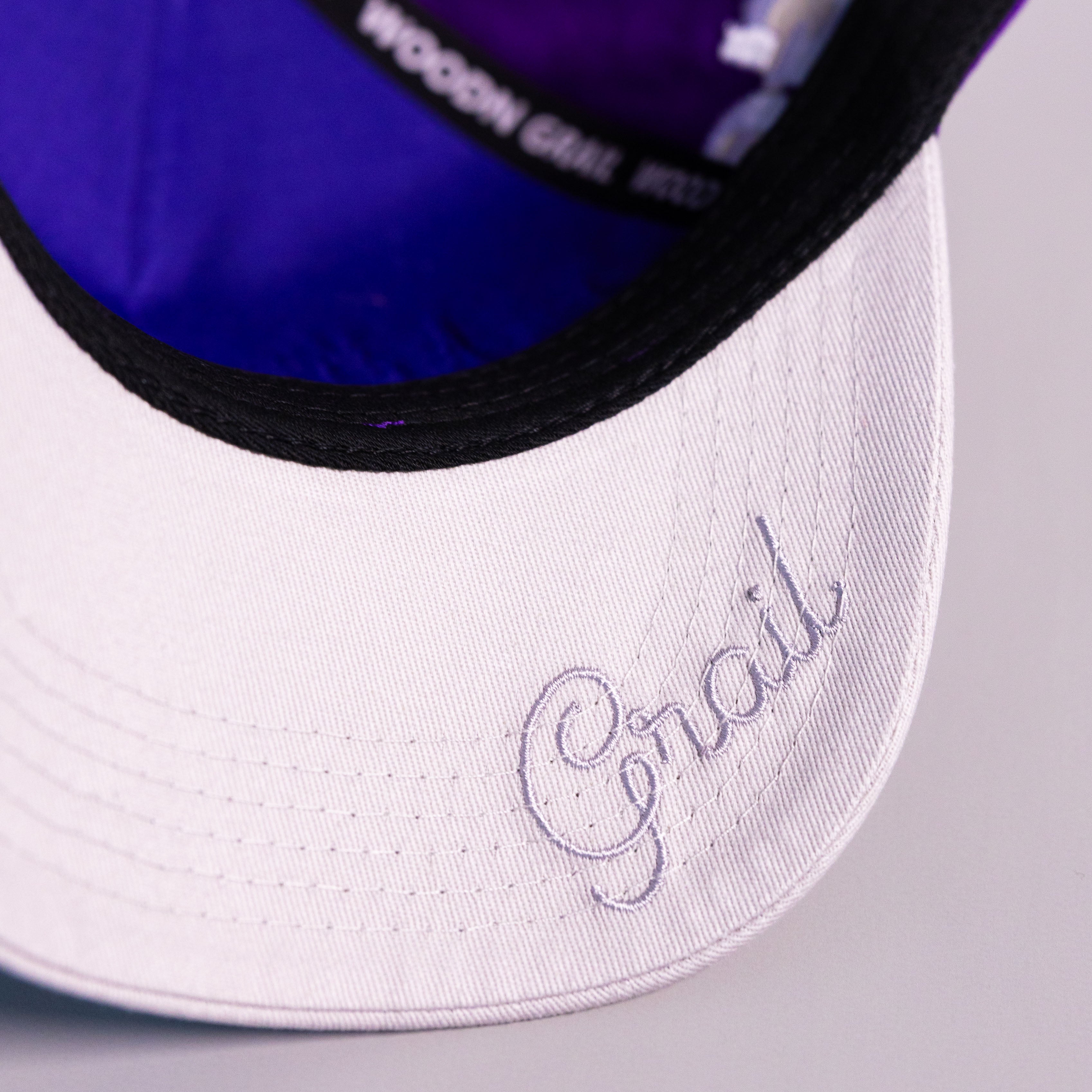 LSU Tigers Geaux Hat Purple White Brim Tiger Logo Snapback College LSU - Underbrim Detail