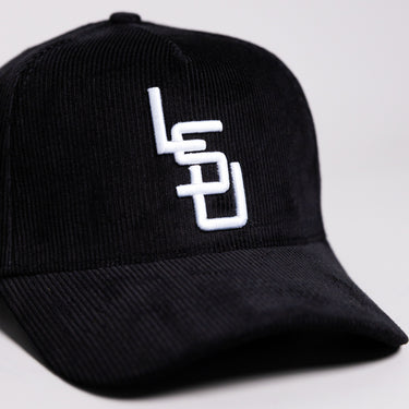 LSU Tigers Hat Black Corduroy Blacktop Snapback - Front Detail