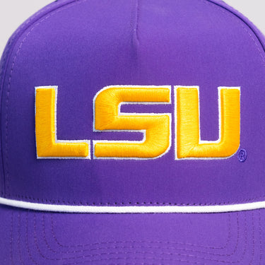 LSU Tigers Hat Purple Tee Box Performance Rope Snapback - Front Detail