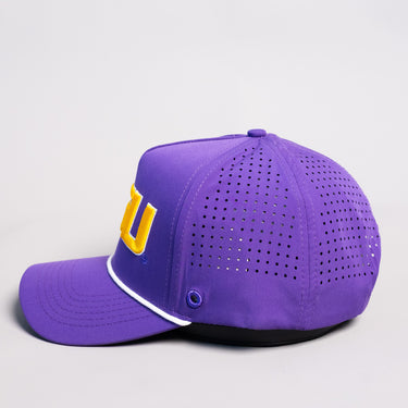 LSU Tigers Hat Purple Tee Box Performance Rope Snapback - Side View