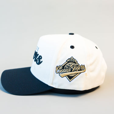 LSU Tigers Script Hat White Black Brim Mascot Patch Snapback College LSU - Side Patch