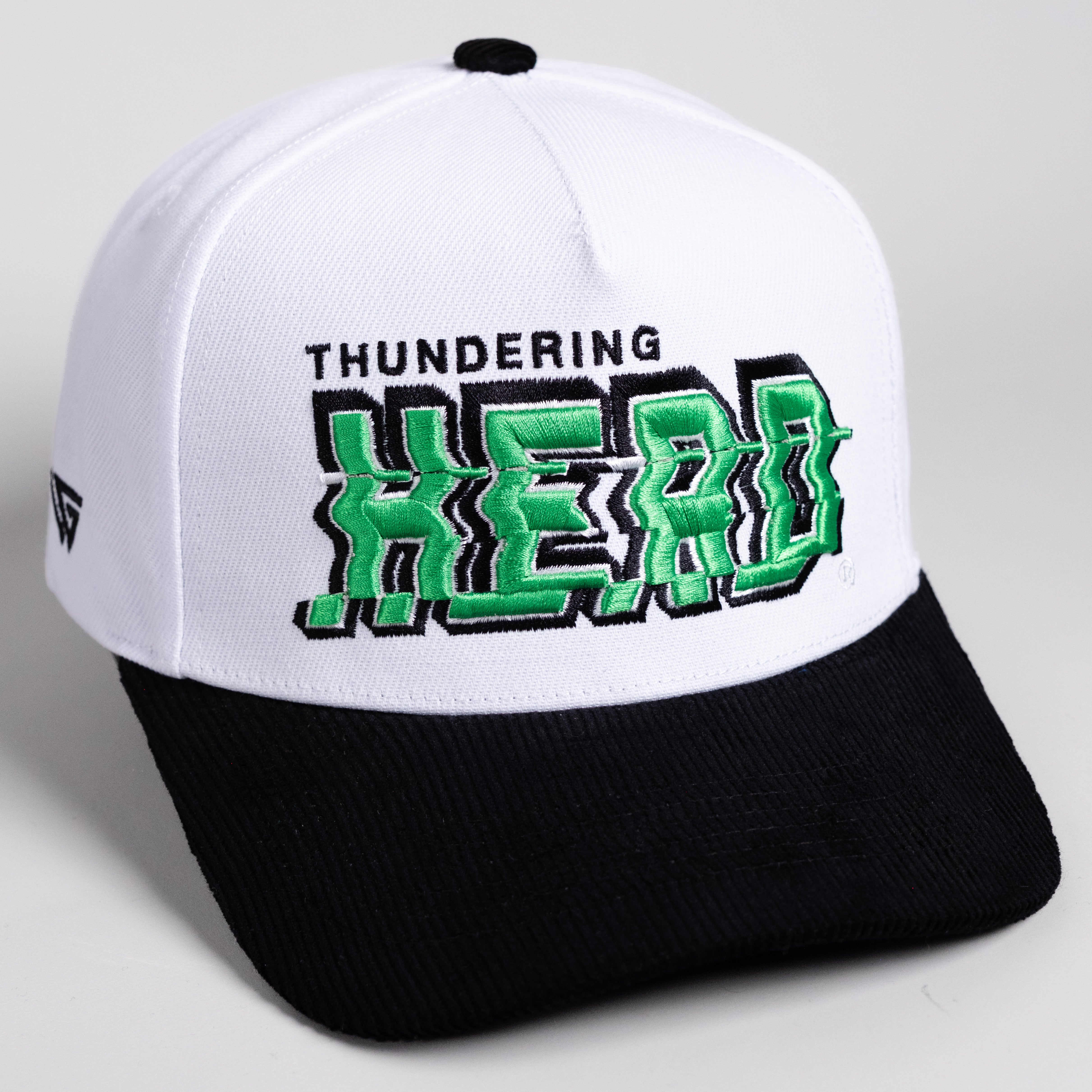 Marshall Thundering Herd Hat White & Black Stadium Pulse - Angled View