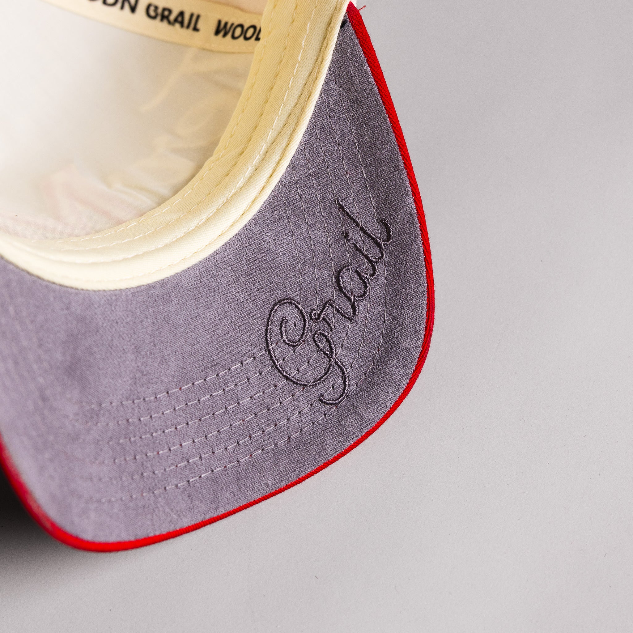 Maryland Terrapins Hat Cream & Red Script Snapback - Underbrim Detail