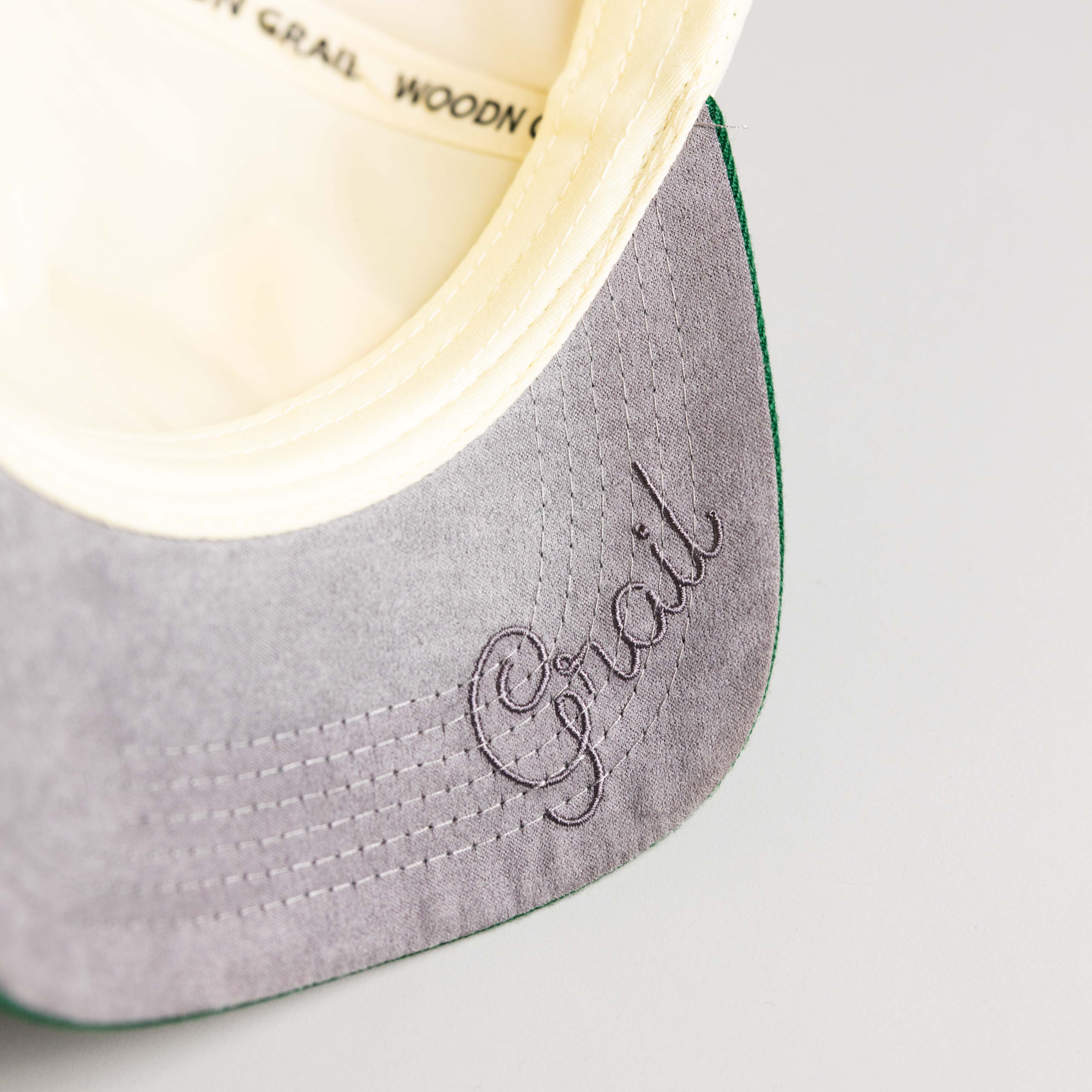 Miami Hurricanes Hat Cream & Green Banners Snapback - Underbrim Detail