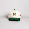 Miami Hurricanes Hat Cream & Green Script - Front Panel