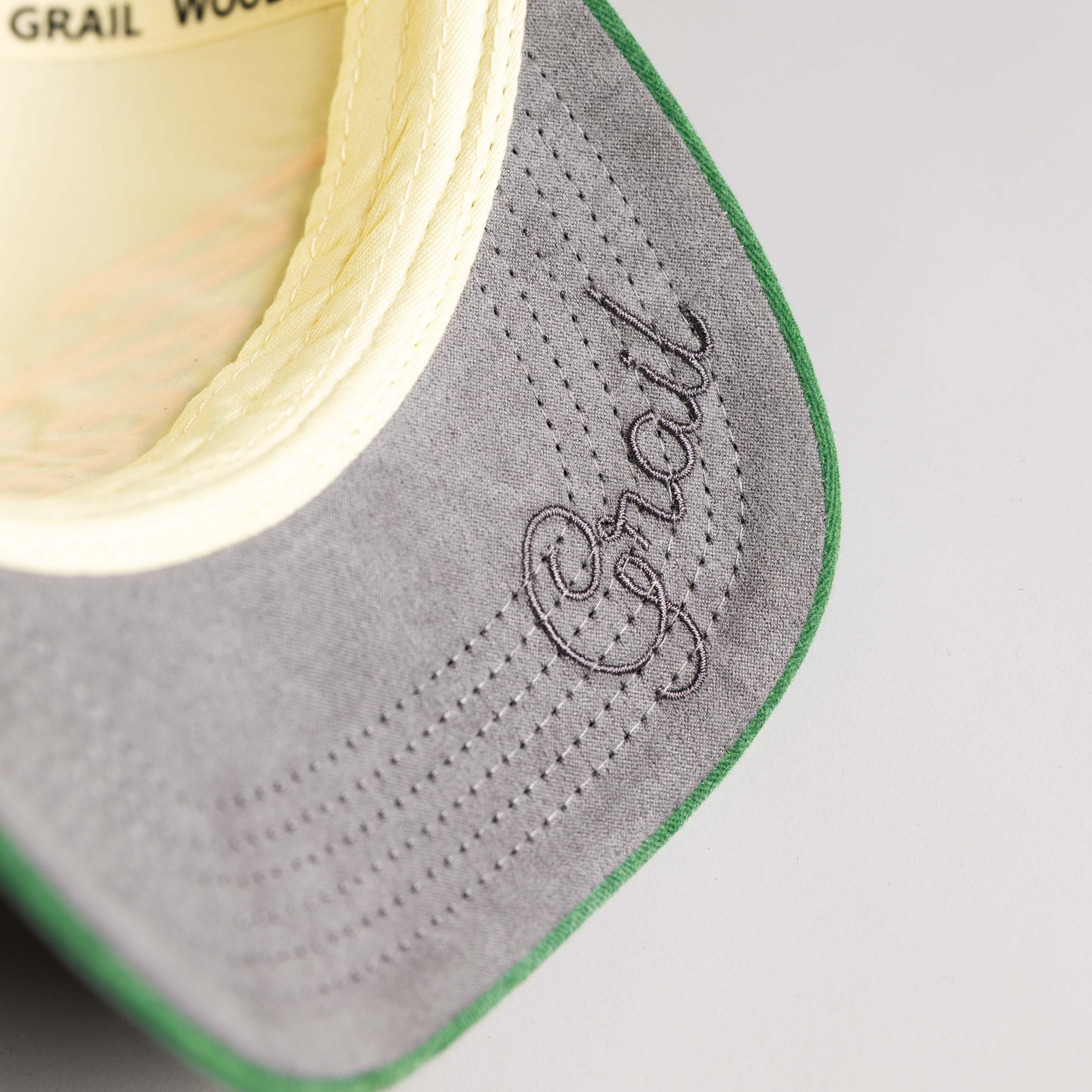Miami Hurricanes Hat Cream & Green Sun Fade - Underbrim Detail