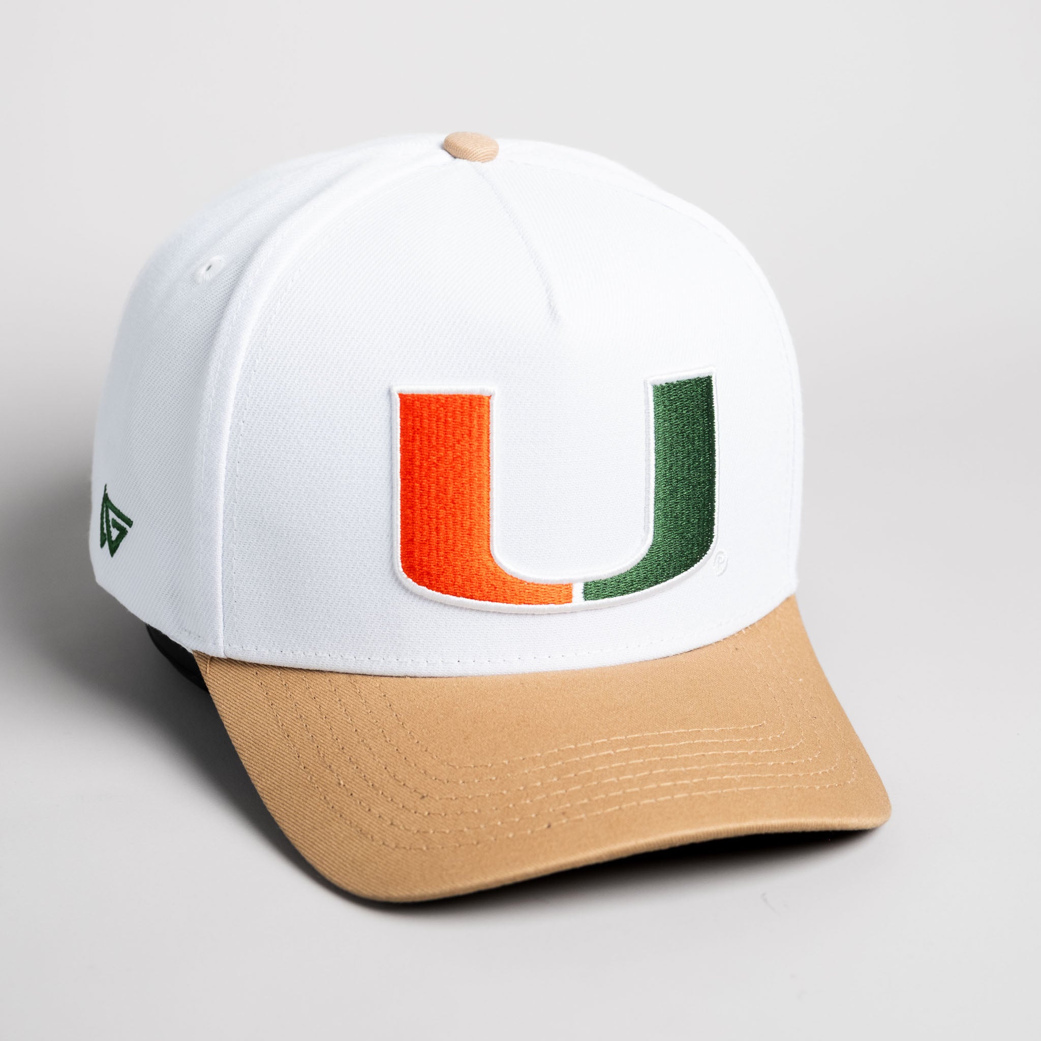 Miami Hurricanes Hat Neutrals The U Snapback - Angled View