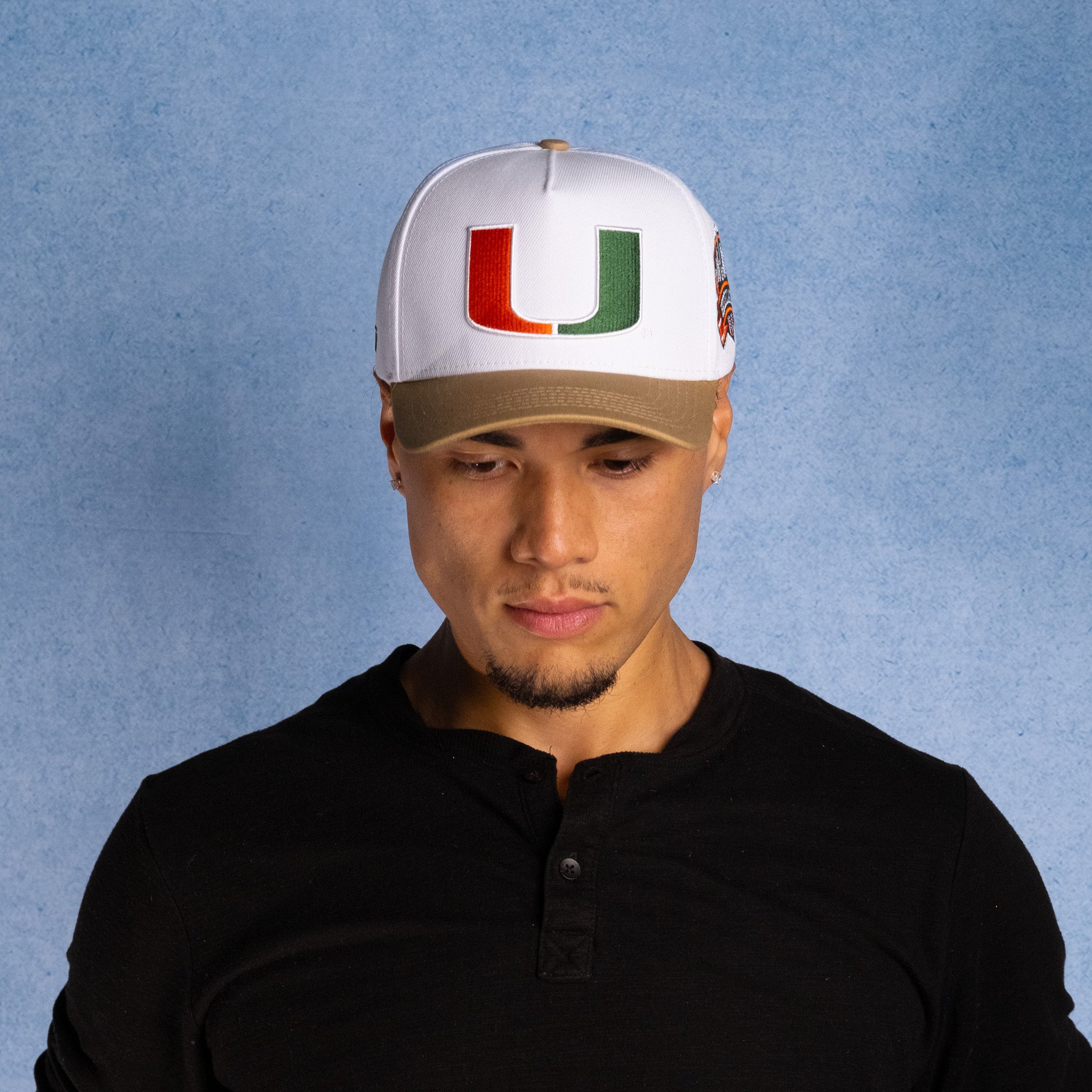 Miami Hurricanes Hat Neutrals The U Snapback - On Model Lifestyle B