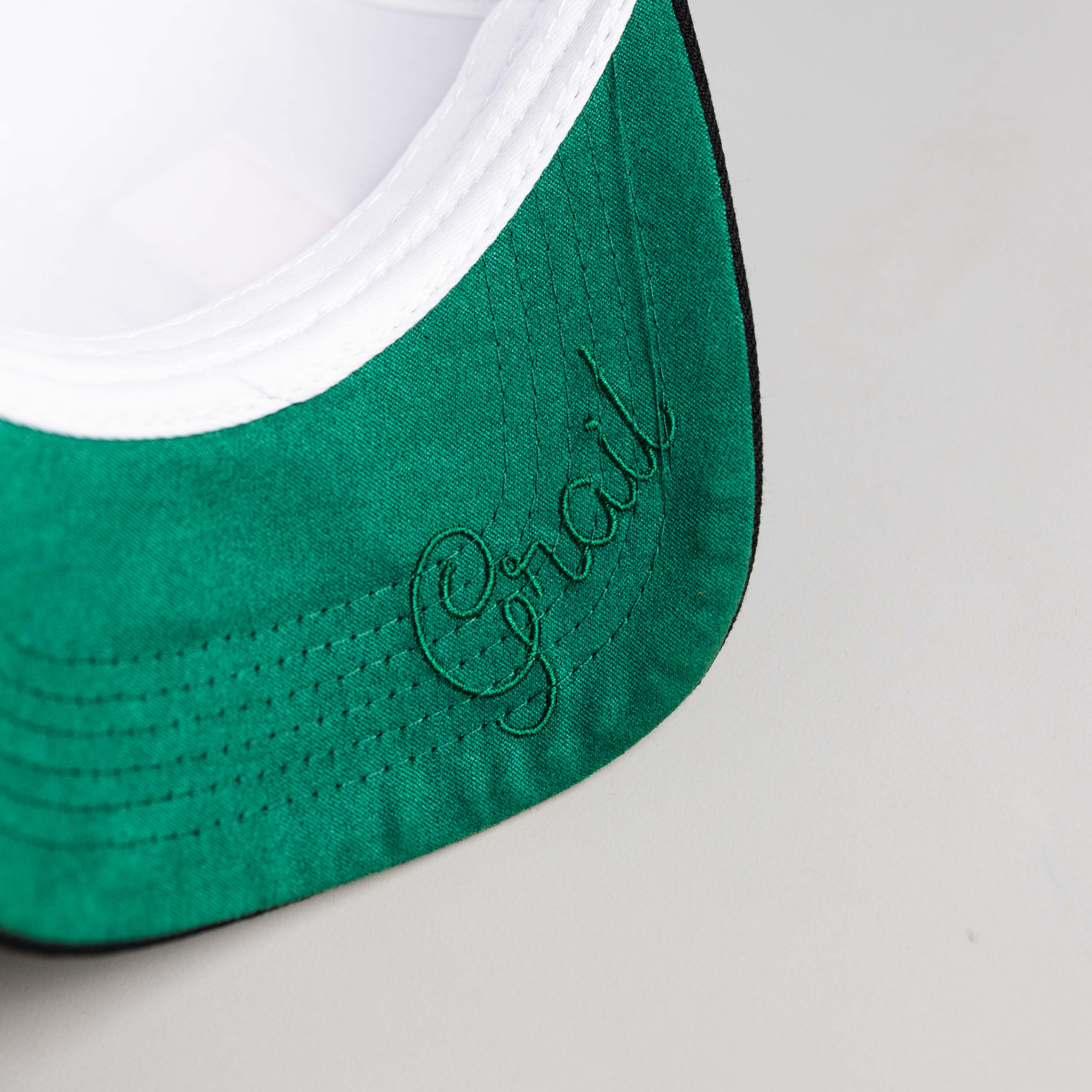 Miami Hurricanes Hat White & Black Color Splash Snapback - Underbrim Detail