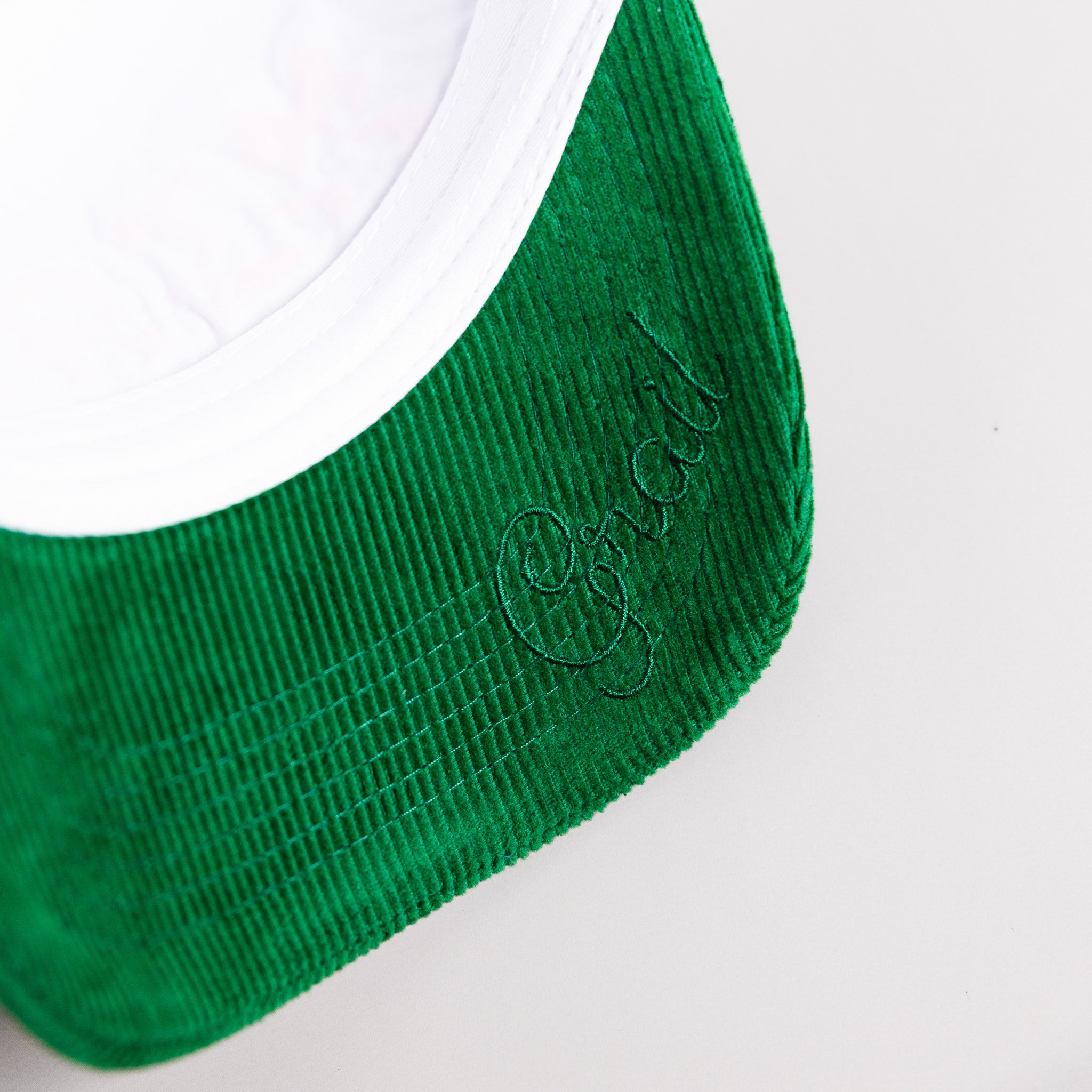 Miami Hurricanes Hat White & Green Corduroy Stadium Pulse Snapback - Underbrim Detail