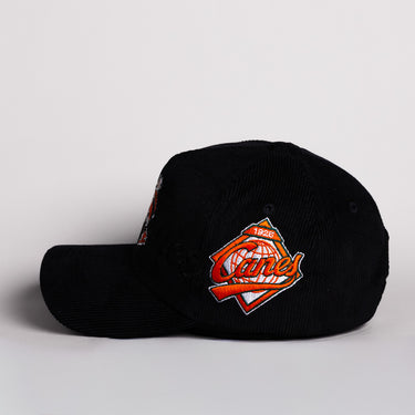 Miami Hurricanes Sebastian Hat Blackout Corduroy Canes Patch Snapback - Side Patch