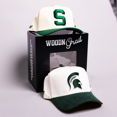 Michigan State Spartans 2 Hat Bundle Cream & Green - Angled View