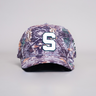 Michigan State Spartans Camo Snapback Hat Block S & Woodland Print - Front Panel