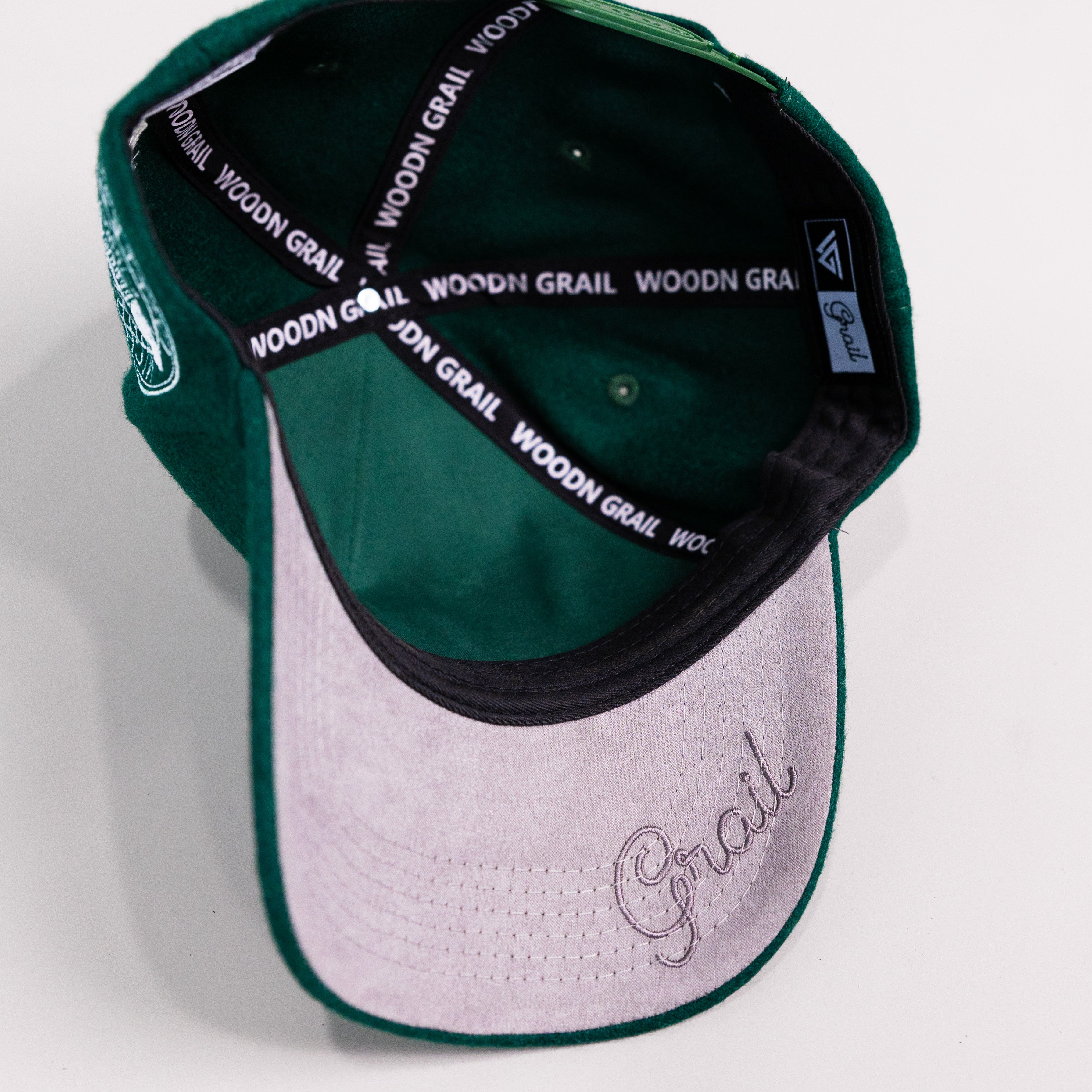 Michigan State Spartans Green Wool Snapback Hat with Block S Logo and University Seal Patch - Underbrim Detail
