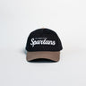 Michigan State Spartans Hat Black Corduroy Brown Brim Snapback - Front Panel
