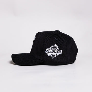 Michigan State Spartans Hat Black Corduroy White Logo Side Patch Snapback - Side Patch
