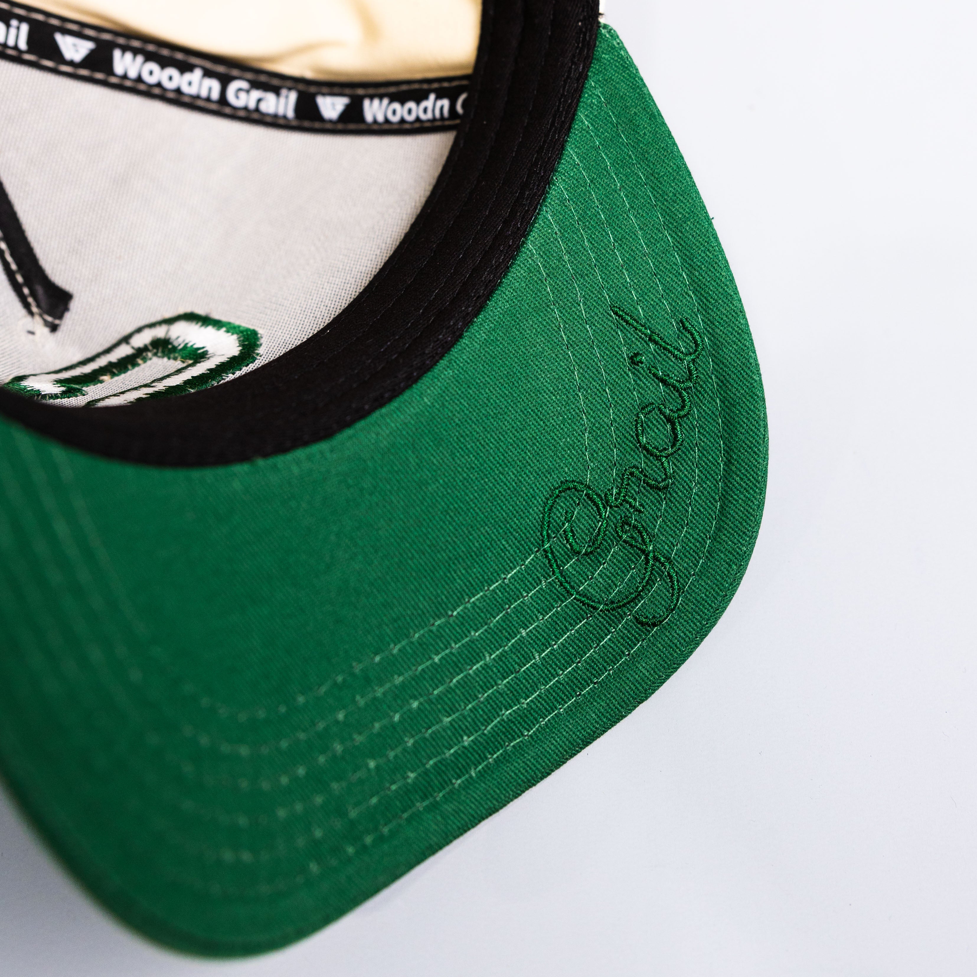 Michigan State Spartans Hat Cream & Green Arena Snapback - Underbrim Detail