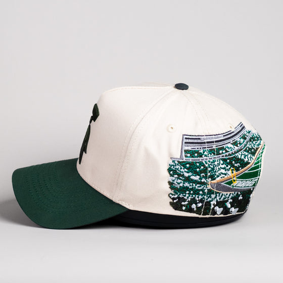 Michigan State Spartans Hat Cream & Green Home Crowd - Side Stadium