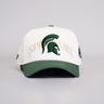 Michigan State Spartans Hat Cream & Green Snapback - Front Panel