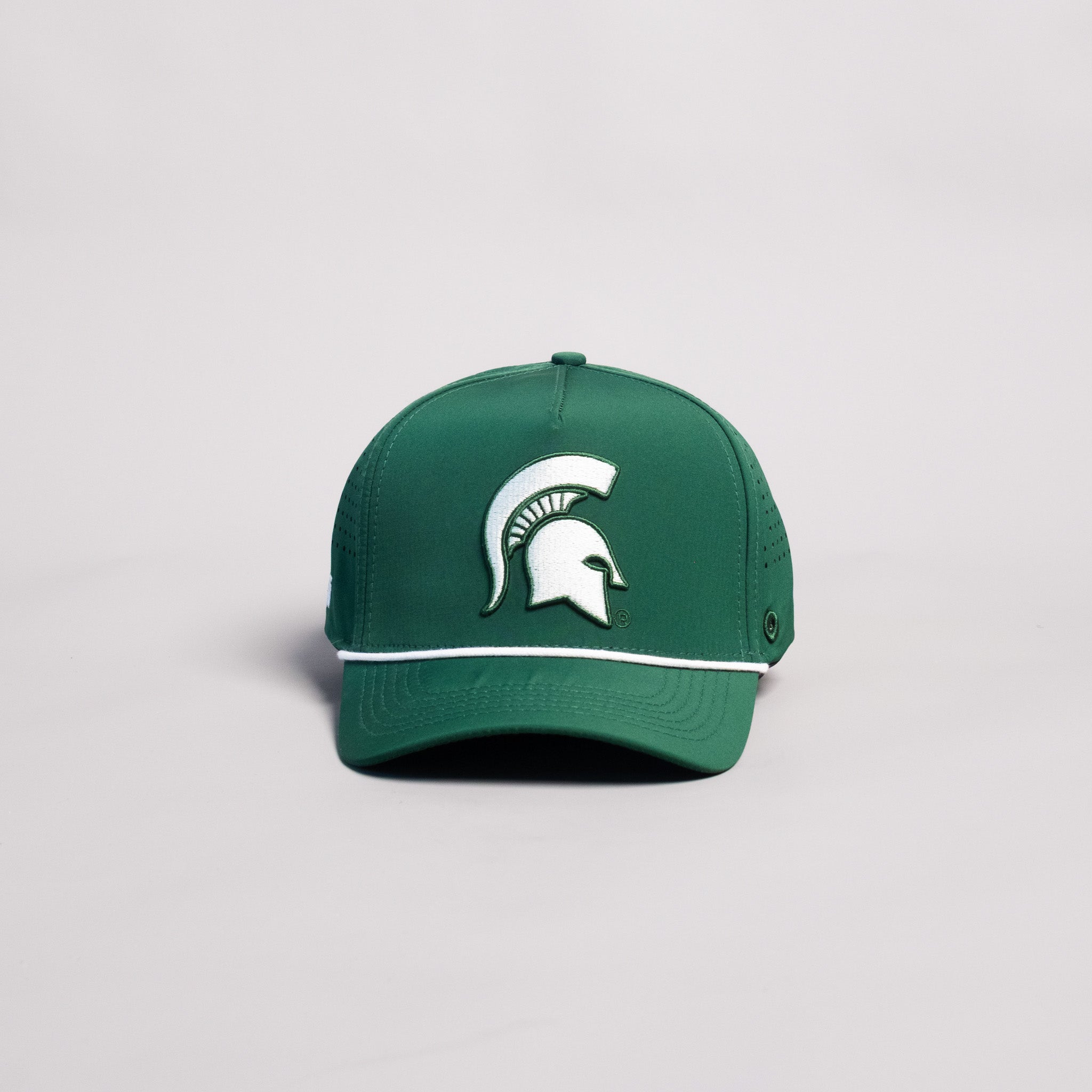 Michigan State Spartans Hat Green Tee Box Performance Rope Snapback - Front Panel