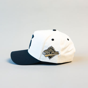 Michigan State Spartans Hat White Black Brim Helmet Logo Snapback MSU - Side Patch