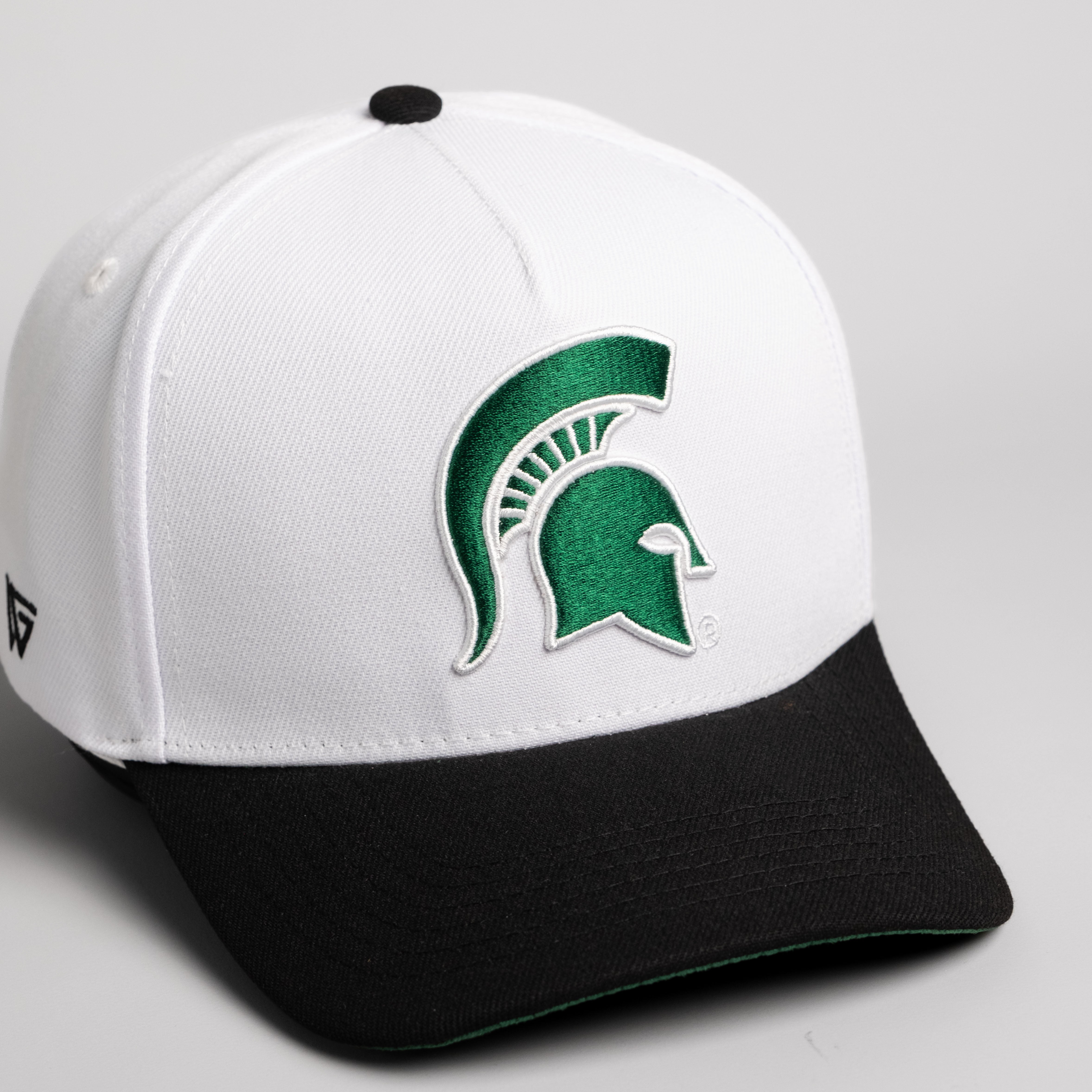 Michigan State Spartans Hat White & Black Color Splash Snapback - Angled View