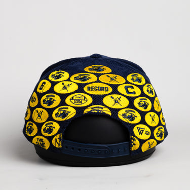 Michigan Wolverines Hat Navy Corduroy Helmet Sticker - Back View