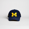 Michigan Wolverines Hat Navy Corduroy Helmet Sticker - Front Panel