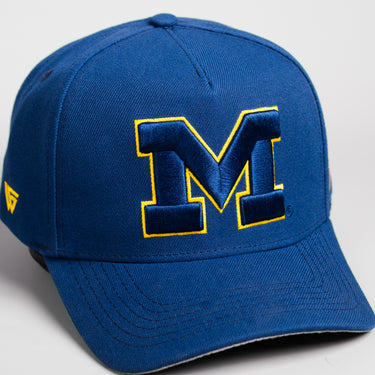 Michigan Wolverines Hat Navy Stadium Patch Snapback - Angled View
