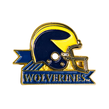 Michigan Wolverines Helmet Pin Officially Licensed Collectible - Product Front