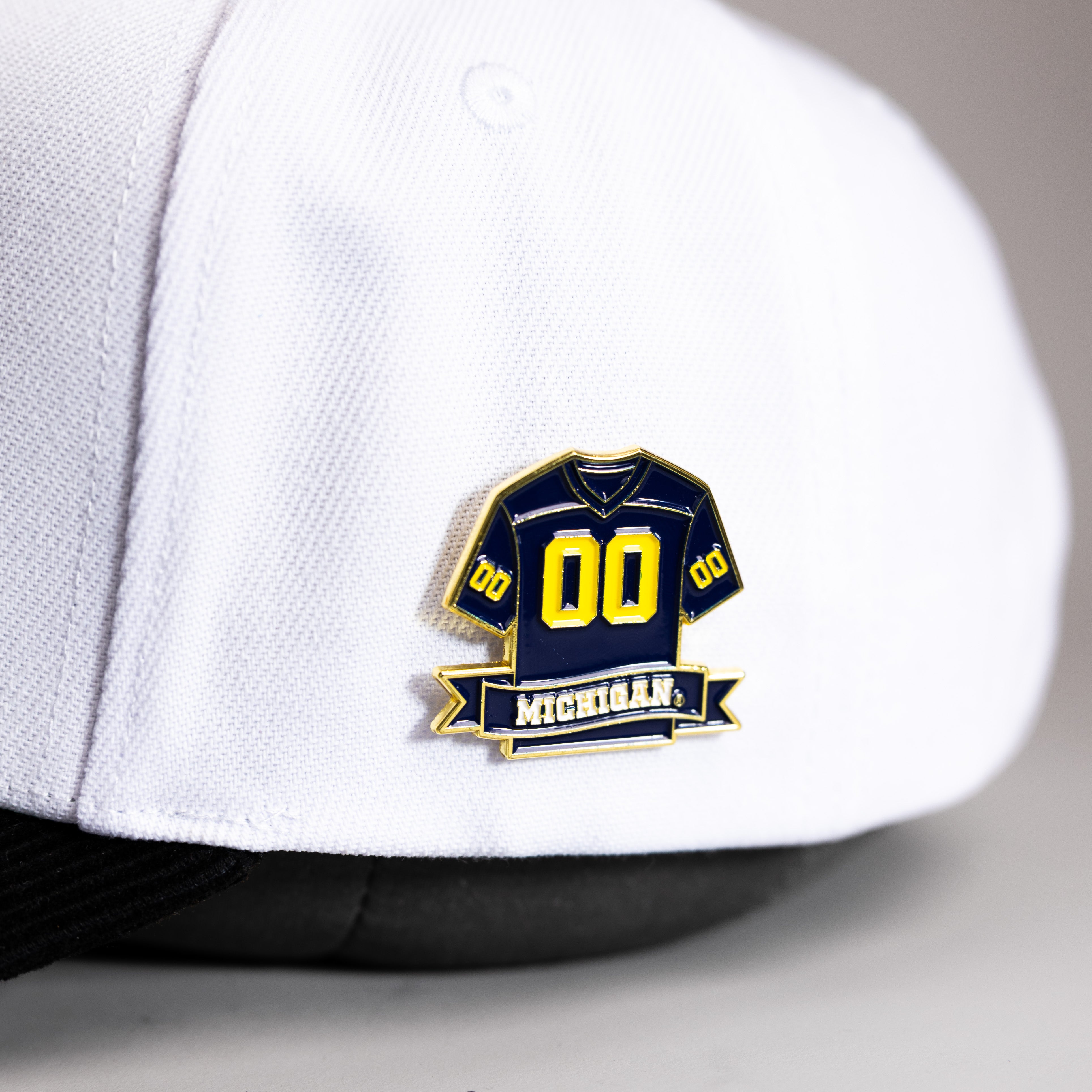 Michigan Wolverines Jersey Pin Officially Licensed Collectible - On Hat Detail