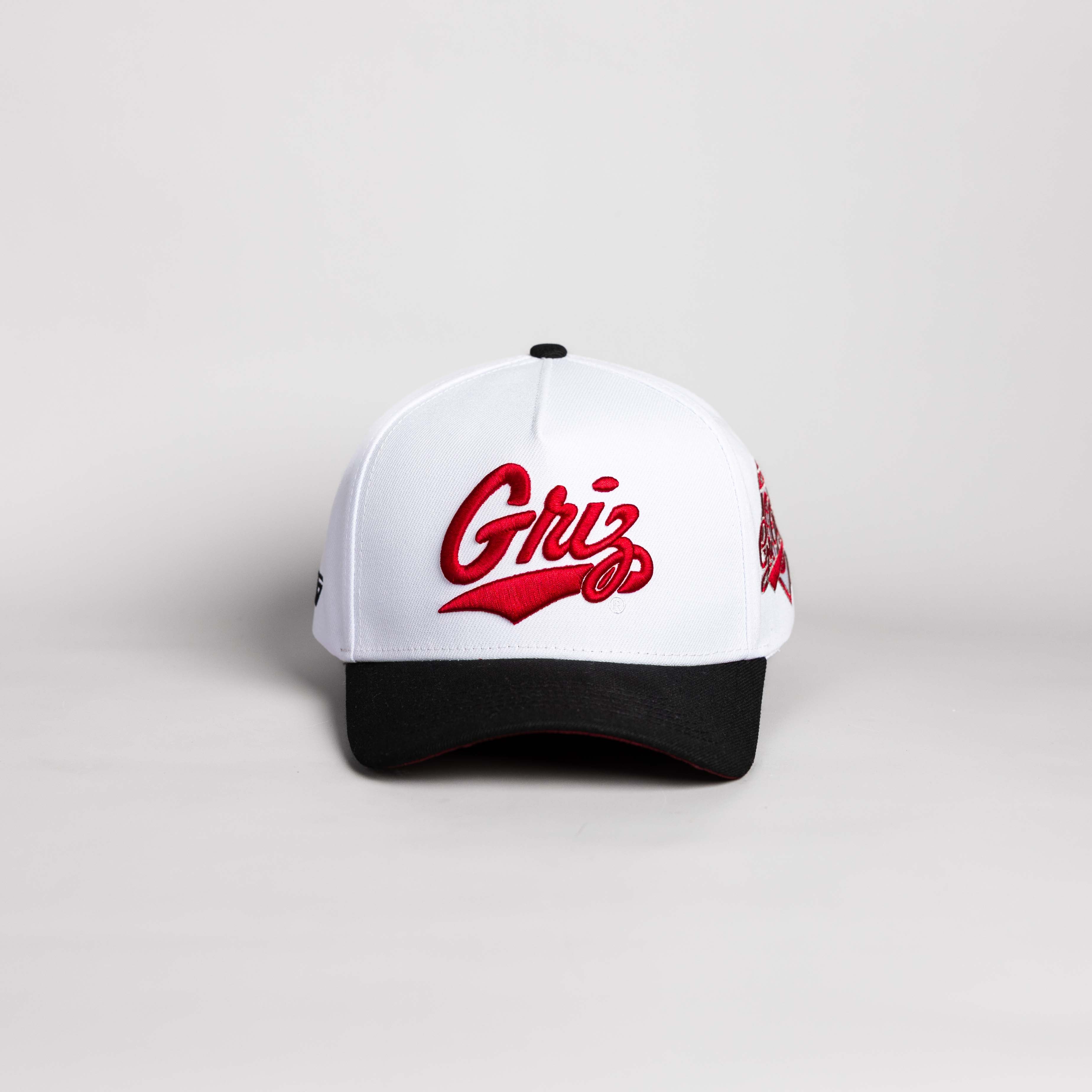 Montana Color Splash Hat White & Black Suede Snapback - Front Panel