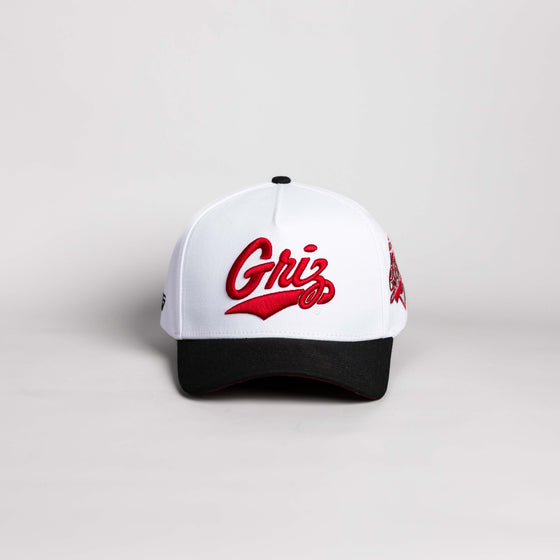 Montana Color Splash Hat White & Black Suede Snapback - Front Panel
