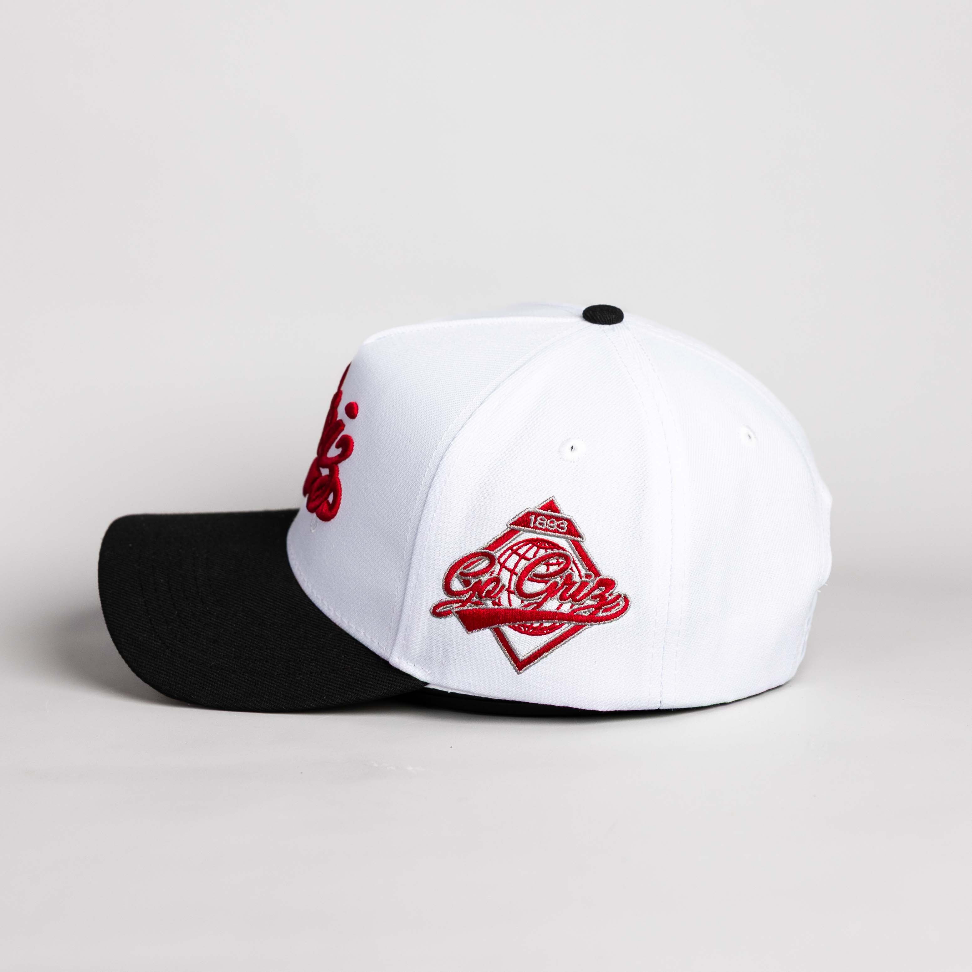 Montana Color Splash Hat White & Black Suede Snapback - Side Patch