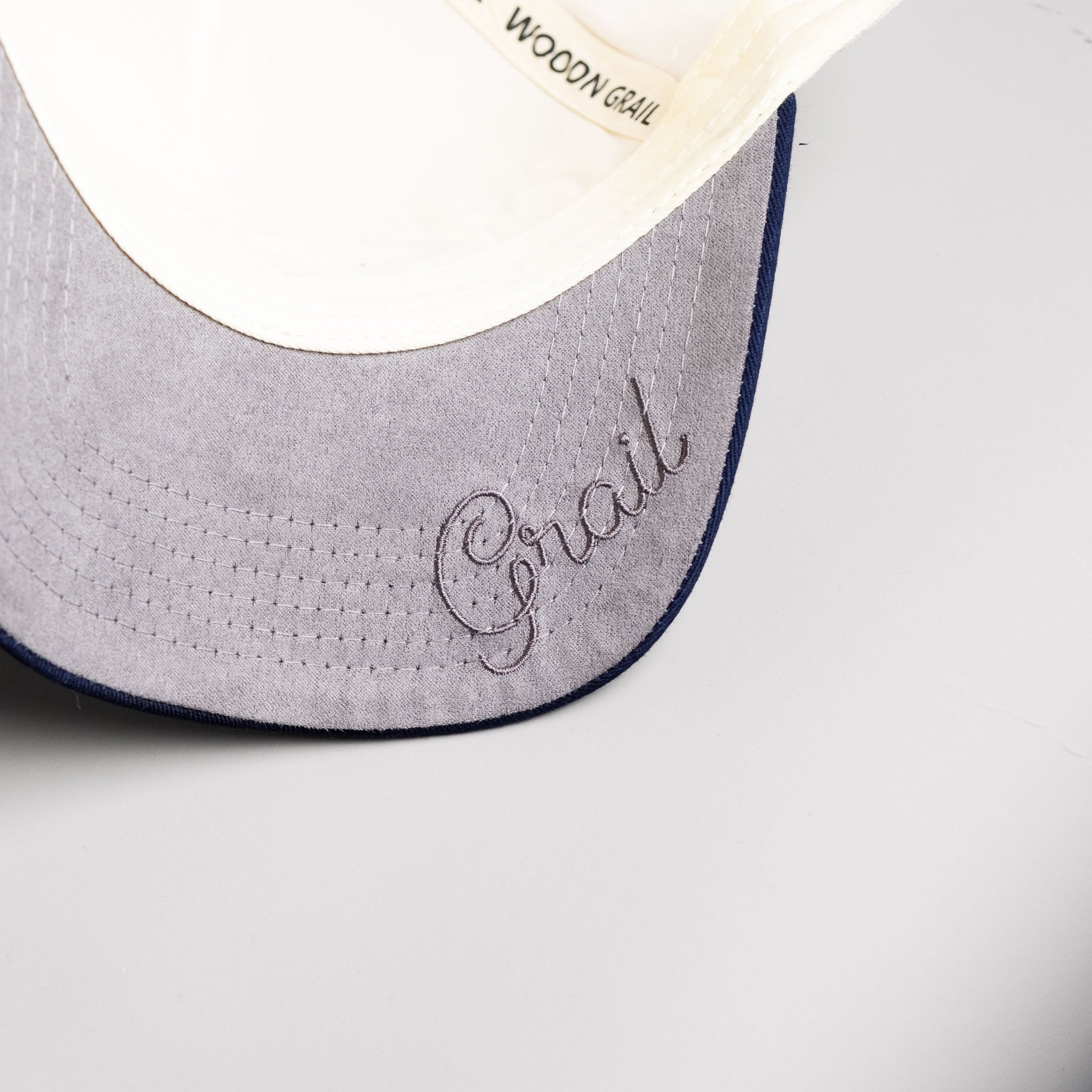 Montana State Bobcats Hat Cream & Navy Blue Script Snapback - Underbrim Detail