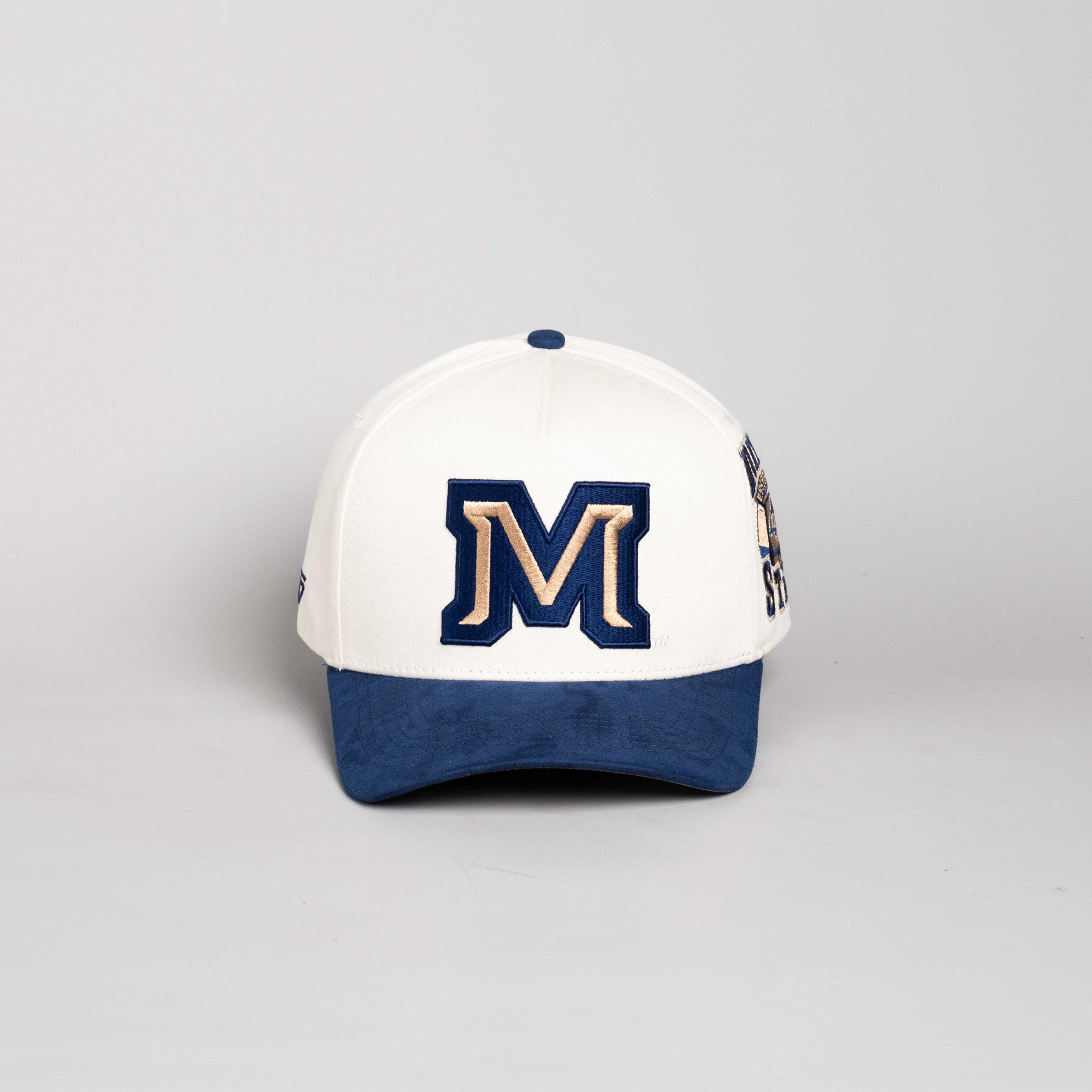 Montana State Bobcats Hat Cream & Navy Stadium Snapback - Front Panel