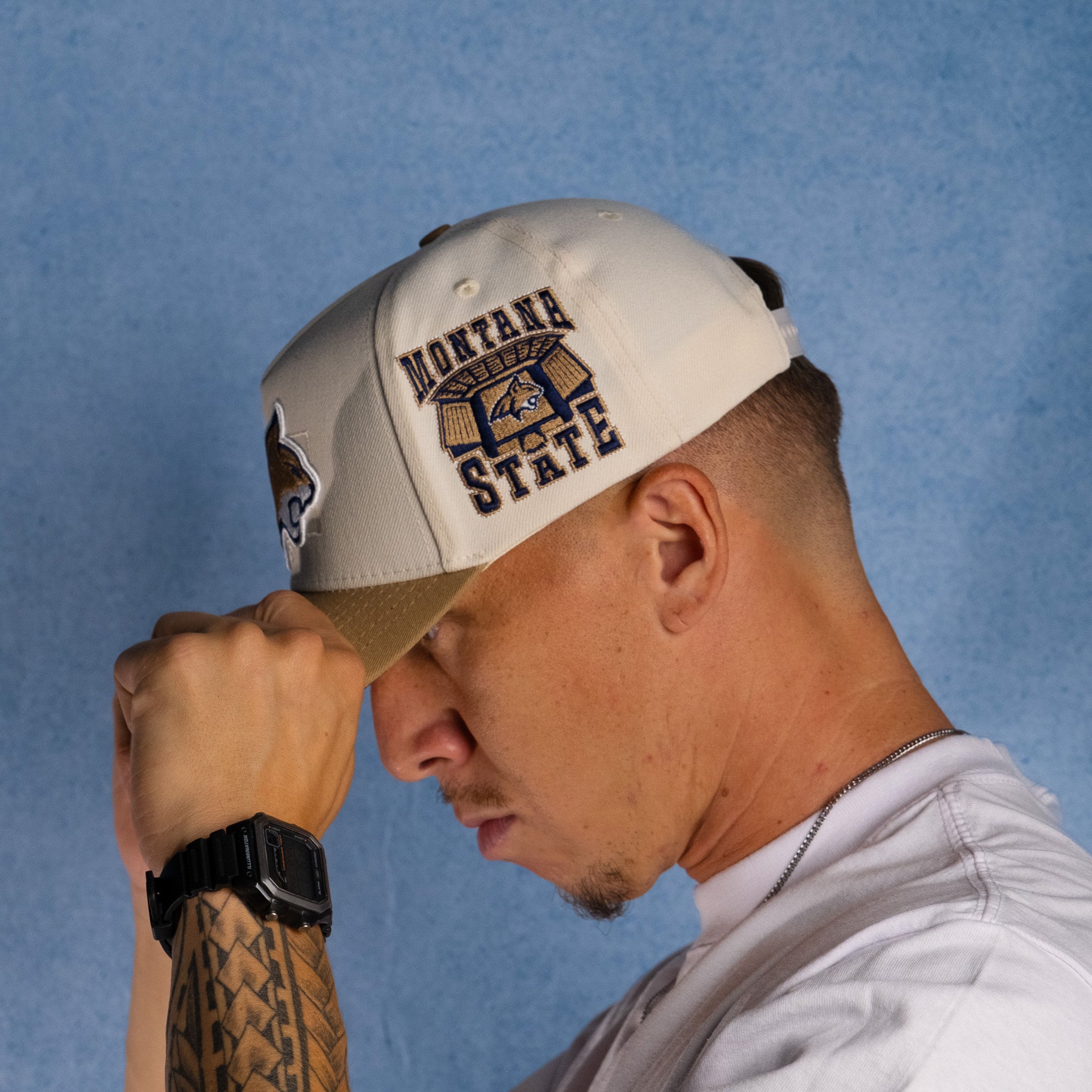Montana State Bobcats Hat Neutrals Snapback - On Model Lifestyle