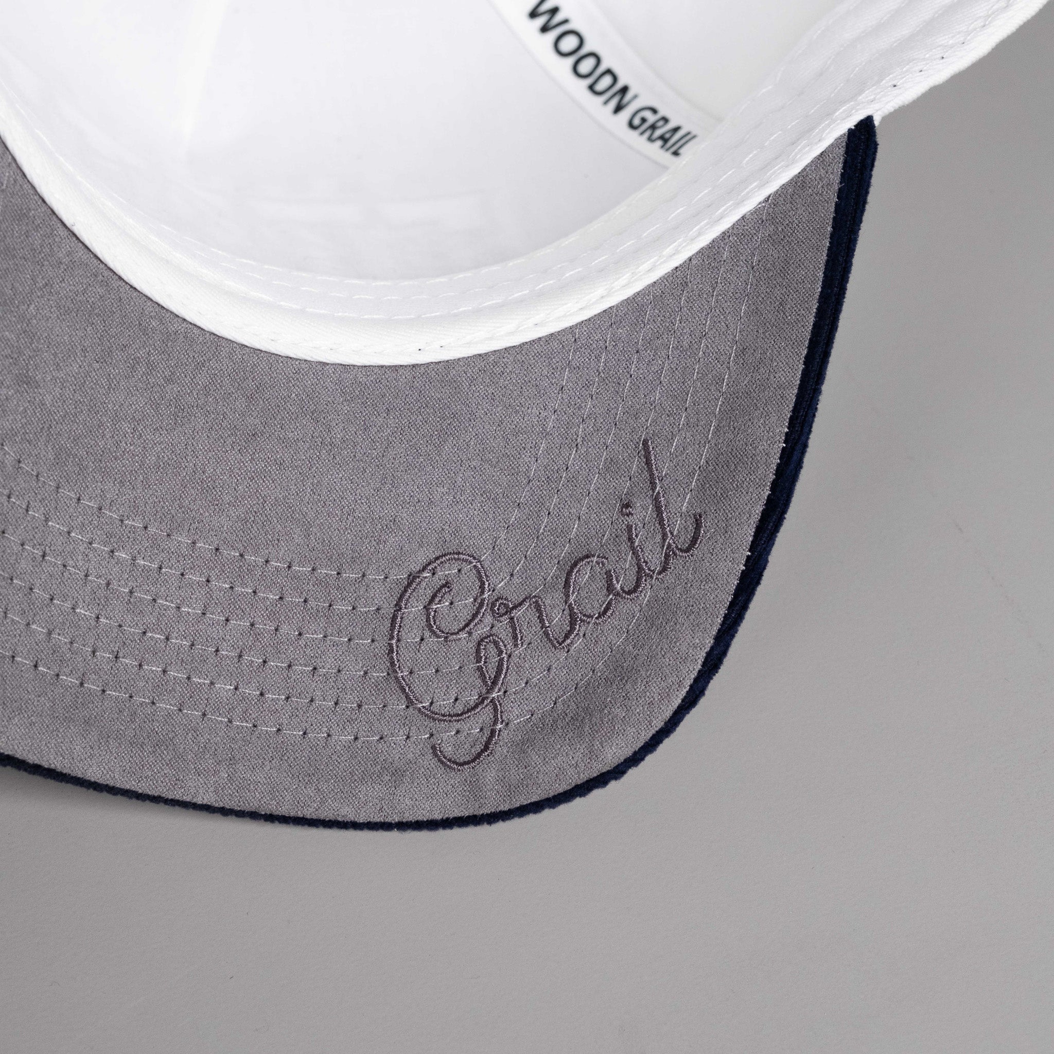 Montana State Bobcats Hat White & Navy Corduroy Mountain Snapback - Underbrim Detail