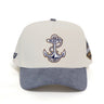 Navy Midshipmen Hat Cream & Navy Sun Fade Snapback - Front Panel