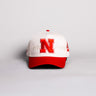Nebraska Cornhuskers Block N Hat Cream Cotton Red Brim Script Snapback - Front Panel