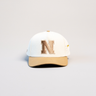 Nebraska Cornhuskers Hat Cream and Tan Jobsite Canvas Snapback - Front Panel