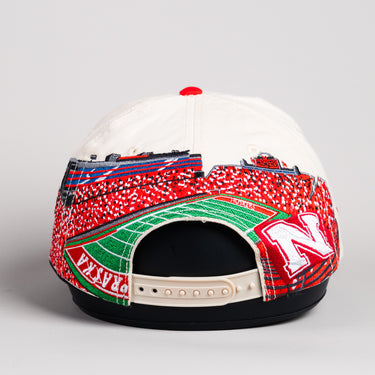 Nebraska Cornhuskers Hat Cream & Red Home Crowd Snapback - Back View